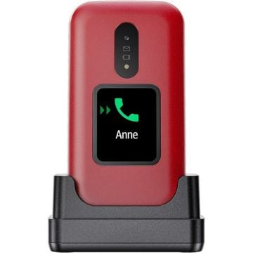 TELEPHONE MOBILE A CLAPET 4G DORO 2880 ROUGE/BLANC